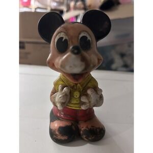 Mickey Mouse Rubber Squeaky Toy, Vintage, Dog Toy